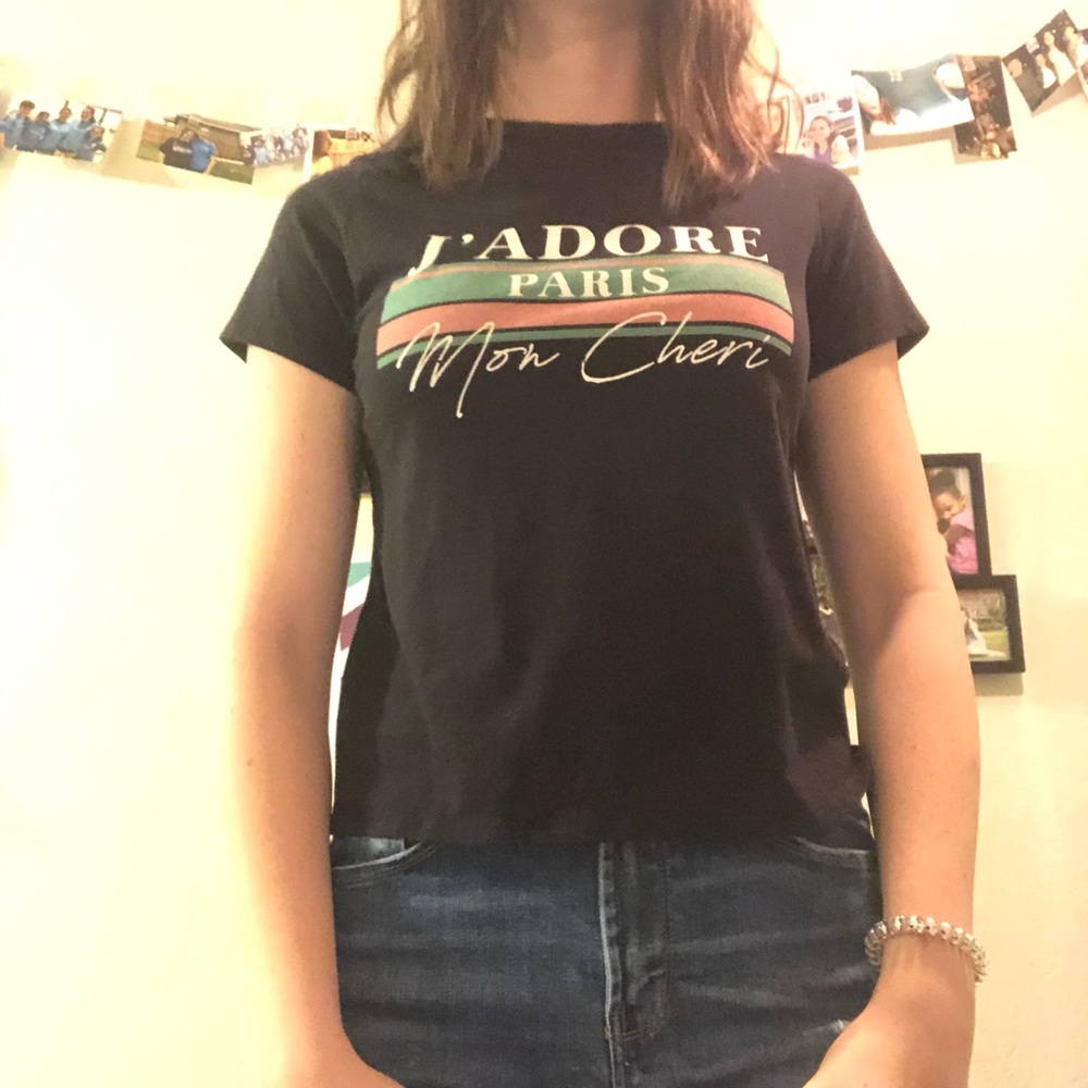 Black green and red cropped top